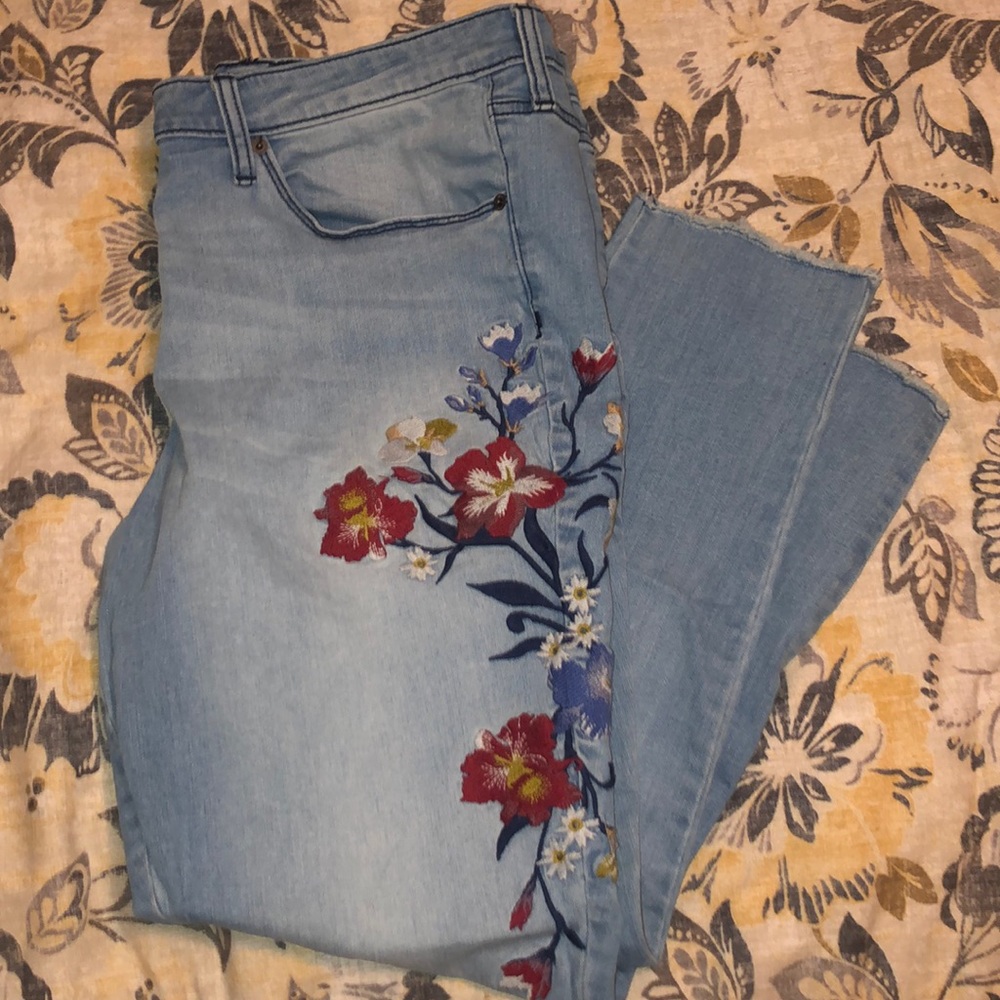 Target Universal Thread Flower Embroider Jeans